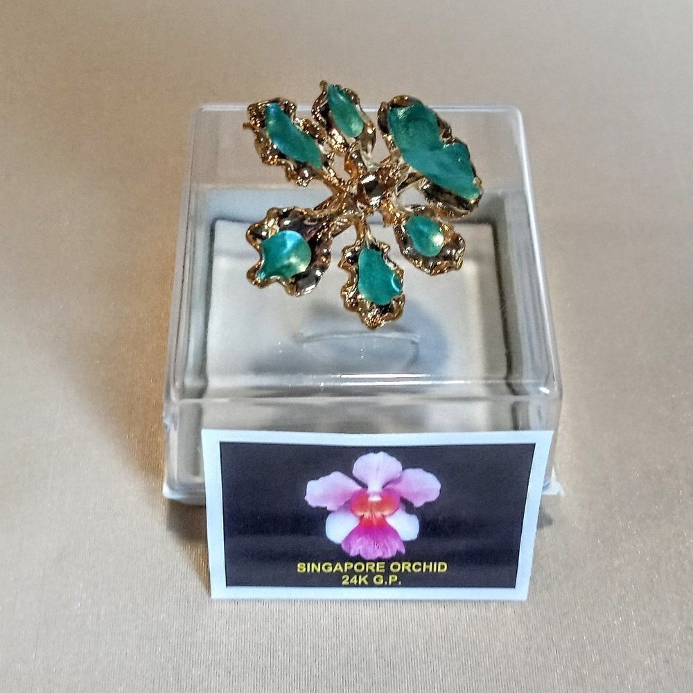 Singapore Orchid 24K Gold-Plated Brooch/Pin